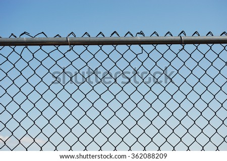 chain link fence against blue sky