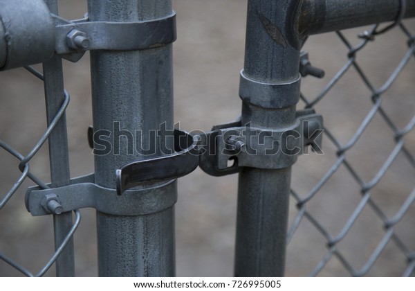 Chain Link Fence Gate Door Latch Stock Photo Edit Now 726995005