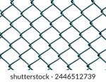 Chain link fence isolated on white background. Clipping path included.