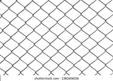chain link fence with white background