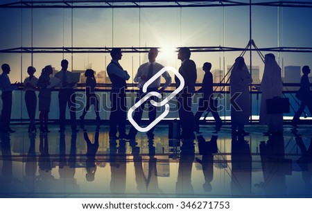 Chain Link Hyperlink Joined Strength Security Concept