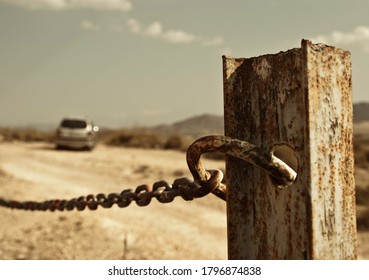 The chain in the middle of the path