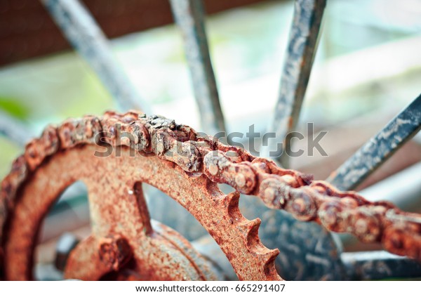 chain on industrial\
equipment