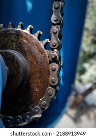 Chain And Chain Sprocket Closeup