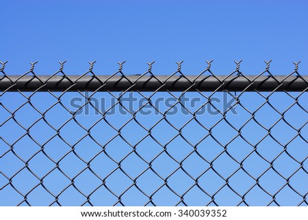 chainlink fence against blue sky