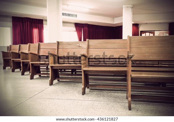 Chair Church Wood Pews Church Benches Stock Photo Edit Now 436121827