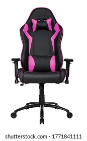 Chair Gaming Pink Color On White Background