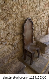 Chair In The Knossos Palace. Crete Island, Greece