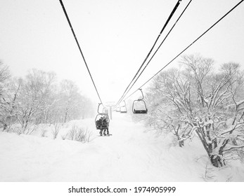 Chair Lift In Hakuba, Japan. 