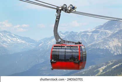 Chair lift and mountains in Whistler. British Columbia. Canada. Horizontal