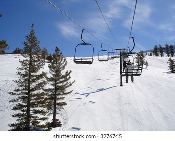 Chair Lift At A Mt. Rose Ski Resort, Lake Tahoe, California