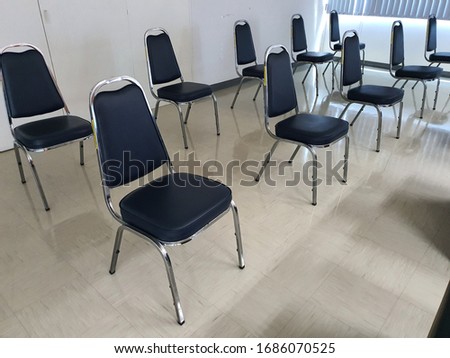the chair in Meeting room for social distancing.