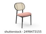 Chair-dining room chair-arm less chair-modern chair-metal legs-designer chair-furniture-pink.