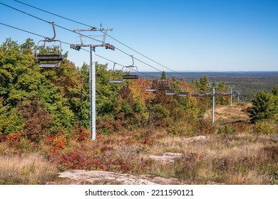 A Chairlift Mechanism Sits Idle During The Autumn Season At Calabogie Peaks, Ontario, Canada