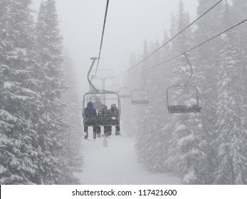 Chairlift On A Ski Slope In Vail, Colorado