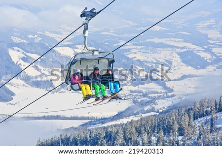 Chairlift. Ski resort Schladming . Austria