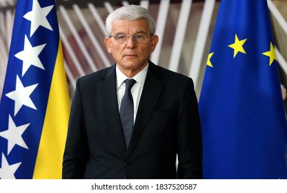 Chairman Of The Presidency Of Bosnia And Herzegovina, Sefik Dzaferovic And Members Of The Presidency  Meet President Of The European Council, Charles Michel In Brussels, Belgium On October 09, 2020.