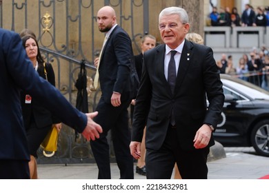 Chairman Of The Presidency Of Bosnia And Herzegovina, Sefik Dzaferovic Arrives To Attend In A Meeting Of The European Political Community In Prague, Czechia On October 6, 2022.