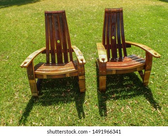 Chairs Made From Old Wine Barrel Staves At D'Arenberg Winery, McLaren Vale, South Australia Taken March 2017