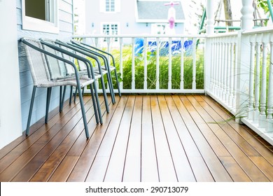 Chairs For Relax On Wooden Front Porch