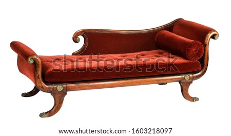 Chaise lounge red with clipping path.