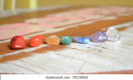 Chakras Stones To Heal Soul, Mind And Body. Reiki Practicing