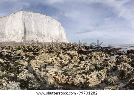 Similar – Image, Stock Photo White rock cliff called Stairs of the Turks or Scala dei Turchi at the mediterranean sea coast with beach, Realmonte, Sicily, Italy