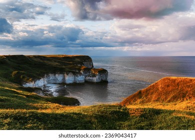 Chalk cliffs at Selwick Bay on Flamborough Head on the North Yorkshire coast - Powered by Shutterstock
