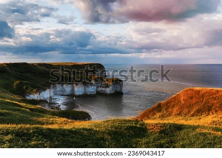 Chalk cliffs at Selwick Bay on Flamborough Head on the North Yorkshire coast