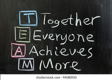 Chalk drawing - TEAM: Together, Everyone, Achieves, More
