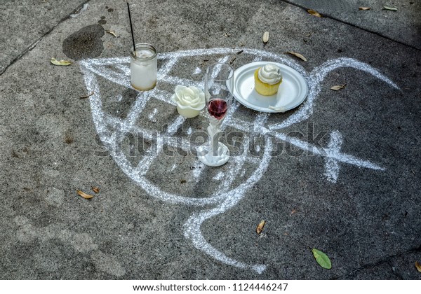 Chalk Heart Objects Voodoo Wedding Ceremony Stock Photo Edit Now