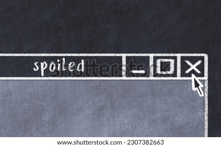 Chalk sketch of closing browser window with page header inscription spoiled  