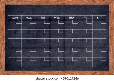 Chalkboard Calendar For Home Or Office Organization, Blackboard Monthly Scheduling Planner, Texture For Add Date And Text Or Graphic Design. (Clipping Path Included)