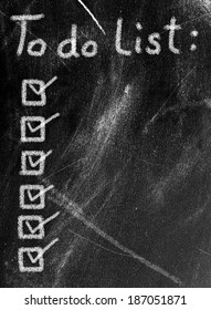 Chalkboard with to do list