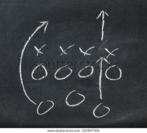 Chalkboard Drawing Football Xs Os Stock Photo (Edit Now) 325847306