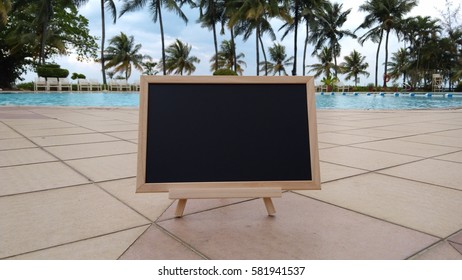 chalkboard at pool. Composition of Nature. 