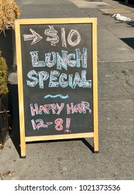 Chalkboard Sign Handwritten Lunch Special Happy Stock Photo 1021373536 ...