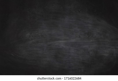 Chalkboard texture background with grunge dirt white chalk on blank black board billboard wall, copy space, element can use for wallpaper education communication backdrop