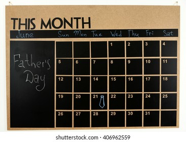 Chalkboard Wall Calendar With Mark On 21 June