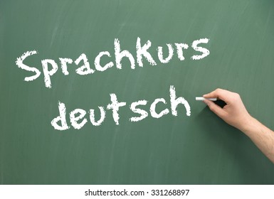 Chalkboard With The Word Language Course German / German Language Course