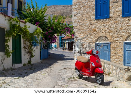 Chalki Island, one of the Dodecanese islands of Greece, close to Rhodes. 