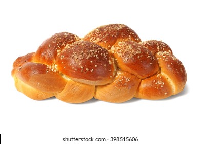 Challah bun isolated on white background