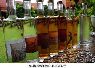 Chamarel, Mauritius - June 12th 2018: Bottles Of Rum At Rhumerie De Chamarel