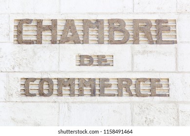 Chamber Of Commerce Sign In French Language On A Wall