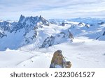 Chamonix: view of mountain top station of the Aiguille du Midi in Chamonix, France.