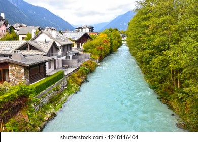 Chamonix Village Arve River, France