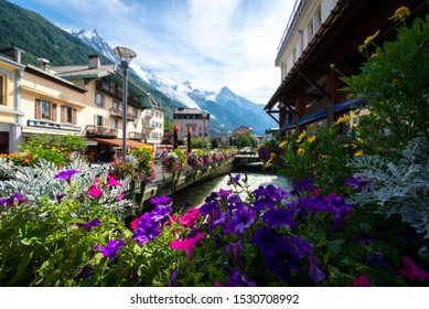 Chamonix Village In Summer, France.