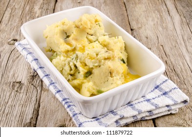 Champ, Traditional Dish Of Mashed Potatoes And Herbs