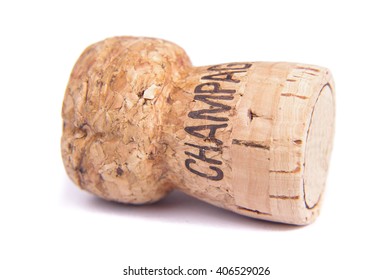 Champagne bottle cork with the text Champagne - Powered by Shutterstock