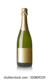 Champagne Bottle Isolated On White Background